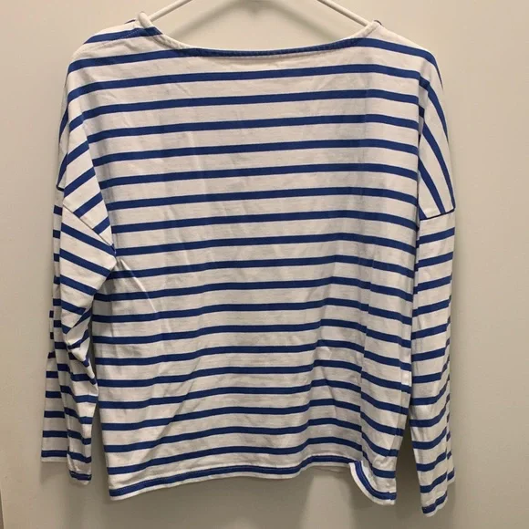 Striped Blue and White Long Sleeve Top - Picture 5 of 5